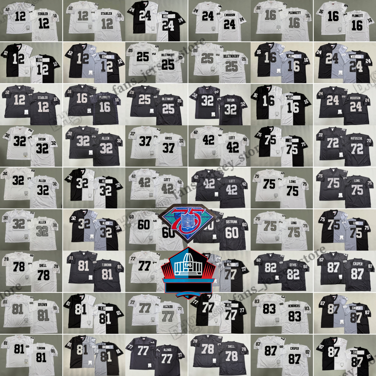 75 Howie Long 1987 Throwback DIY Jerseys 81 Tim Brown 1994 Ronnie Lott Otis Sistrunk John Matuszak 1976 Lyle Alzado Art Shell AI Davis Ted Hendricks Dave Casper 1976