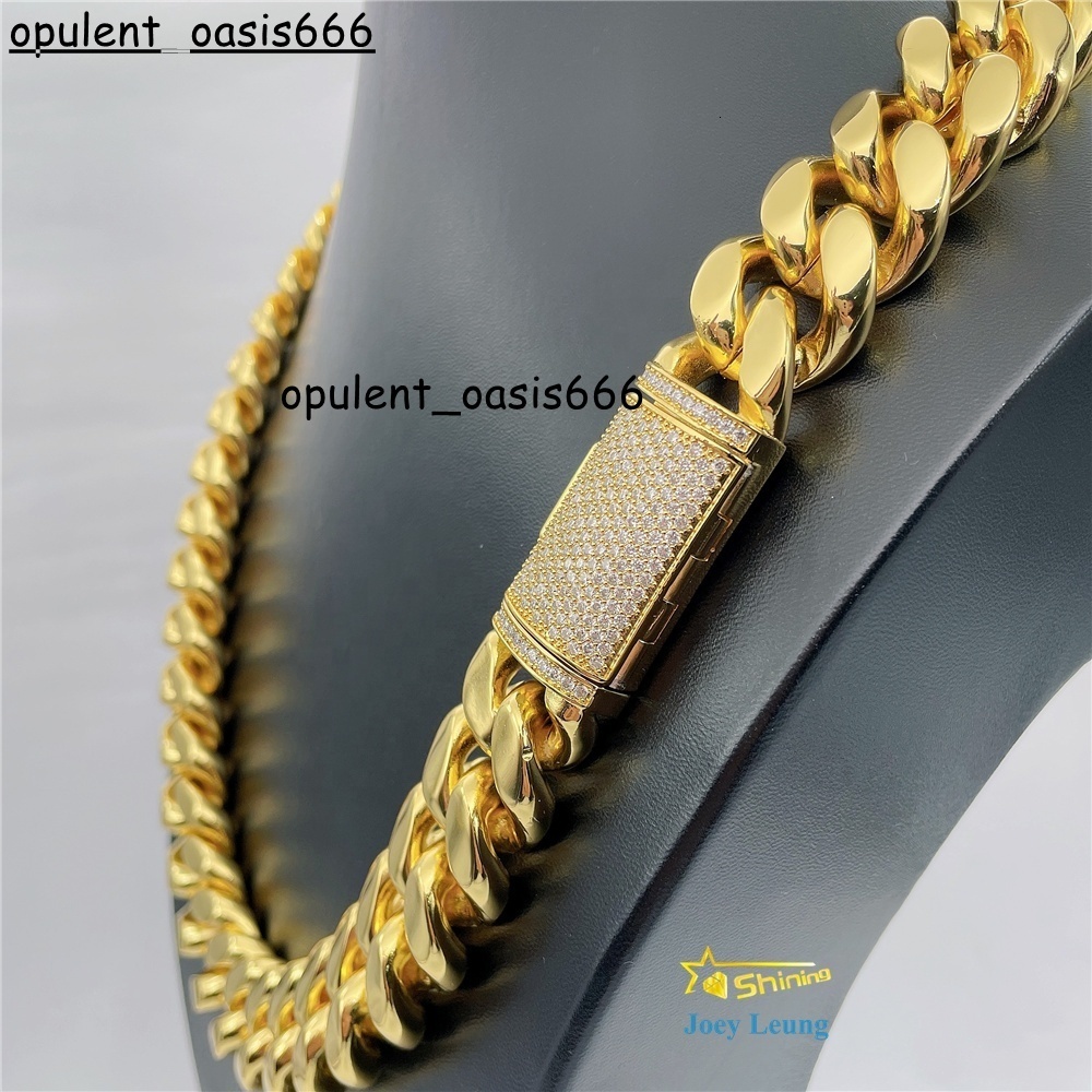 Hip Hop Jewelry Box Lock Moissanite VVS Cuban Chain Stainless Steel Cuban Chain Necklace