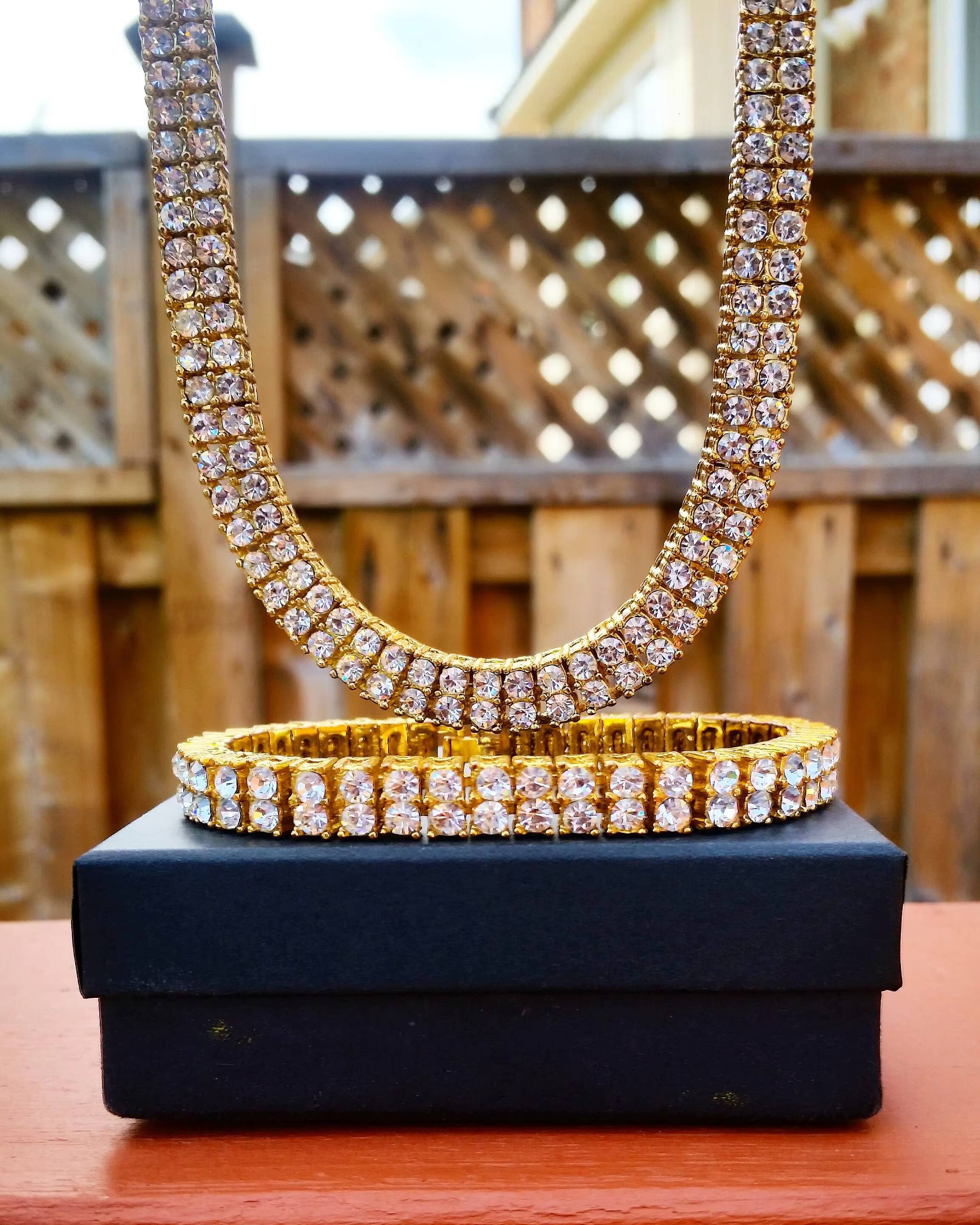 Customized 2 Row D/VVS-VS High Quality Moissanite Gravel Mens Tennis Chain 14k Gold/10K/18K/s925Gold Plated Moissanite Tennis C