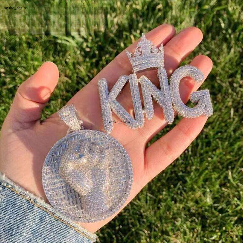 Ice out VVS Moissanite Hip Hop Shiny Punk Cool Jewelry Simple Inspirational Life Keywords Philosophy Vocabulary Ambitious Loyalty Courage Pendant Necklace