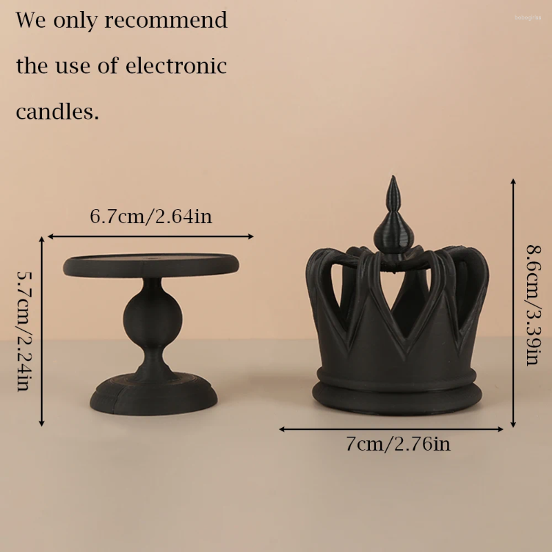 Candle Holders Cross-border Crown-shaped Candlestick Detachable Black Decorative Holder For European Home Table Atmosphere Decoration Sc H260310