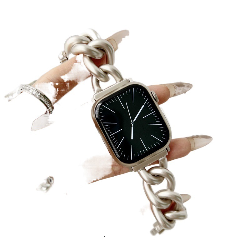 Starlight Color Metal Compatible with Apple iWatch 9 Watch Band S8 Niche SE10