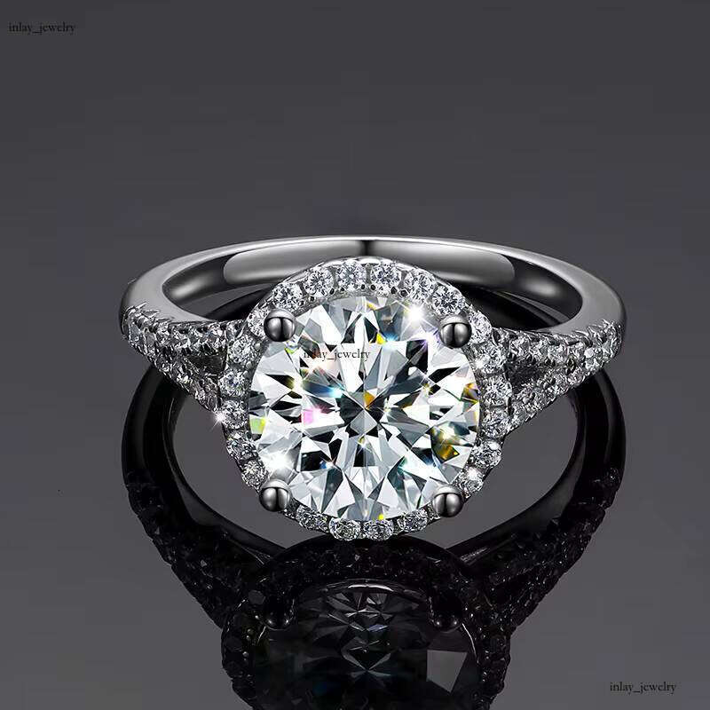 VVS Moissanite High-end Jewelry Eernity 3ct 9mm Silicon Stone 925 Sterling Silver Iced Out Unisex Engagement Ring