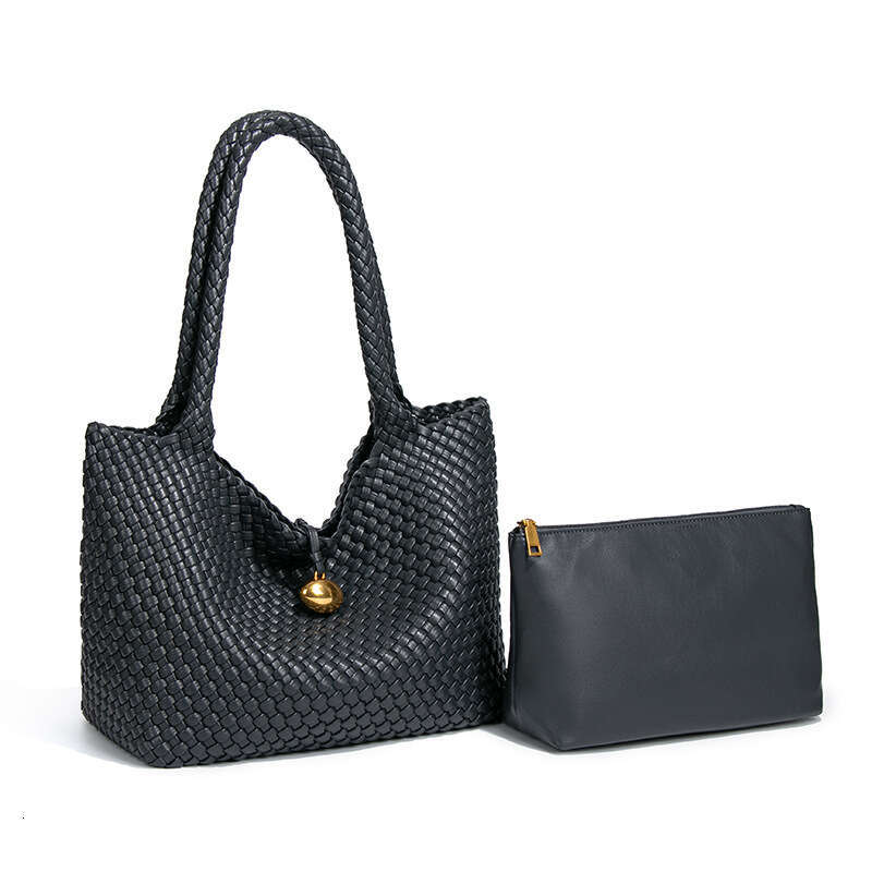 JINXIANGGUO Handwoven Tote Hobo Large Capacity European And American Fashion Lazy Style Single Shoulder Underarm Mother Bag With Buckle Closure Mixed 