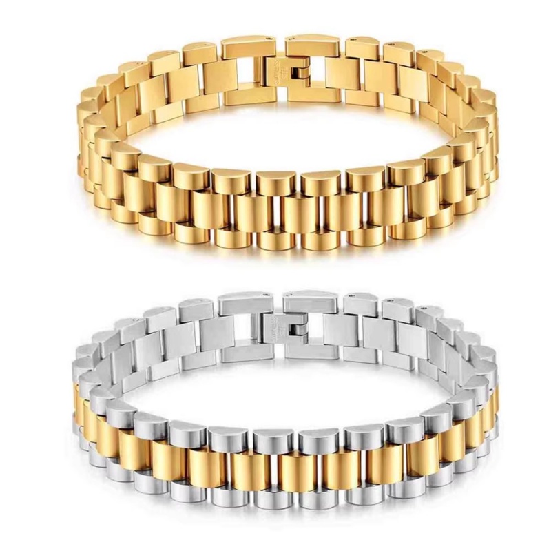 Elliptical Stainless Steel Solid Titanium Steel Watch Chain Bracelet for Men and Women Fashionable All-match Accessory
