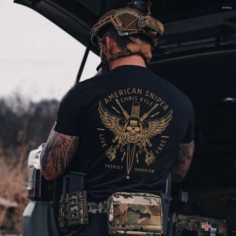 Men's Sleepwear Summer Cotton Short-sleeved Printed T-shirt Military Tough Guy Outdoor Training Versatile And Women's Casual Loose Top