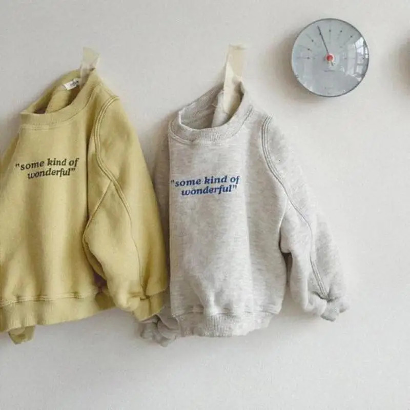 Spring Infant Long Sleeve Pullover Baby Letter Print Tops Children Casual Sweatshirt Toddler Boy Girl Clothes 260104