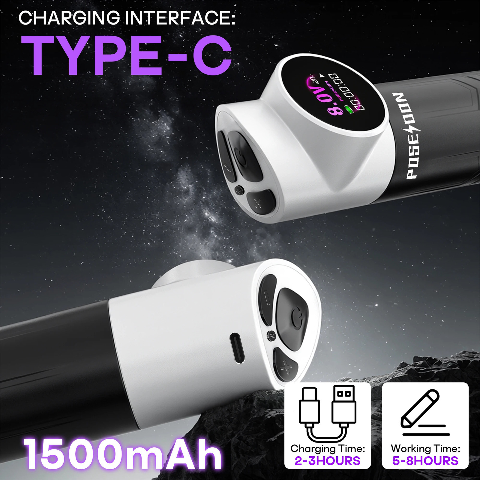 Panda POSEIDON Tattoo Machine Wirless Adjustable Stroke Tattoo Pen With Powerful Custom Motor For Professional Tattoo Artist 260105