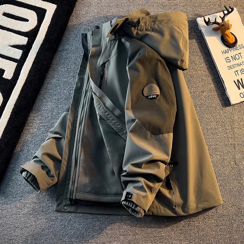 Free Shipping 2026 Men's 3-in-1 Detachable Winter Jacket, Fleece-Lined Thickened Windbreaker, American Style Waterproof Outdoor Coat