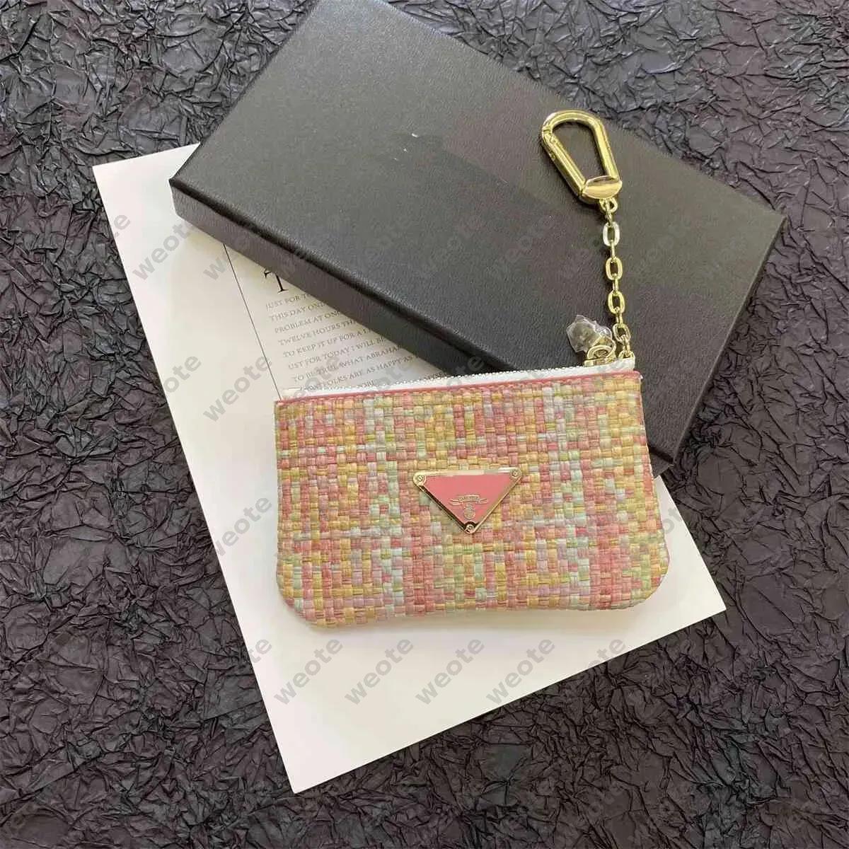 Designer Keychain Wallet Brand Key Bag Purse Charm Light Luxury Weaving Texture Zero Wallet Zipper Card Bag Storage Universal Keychain Wallet Whosele