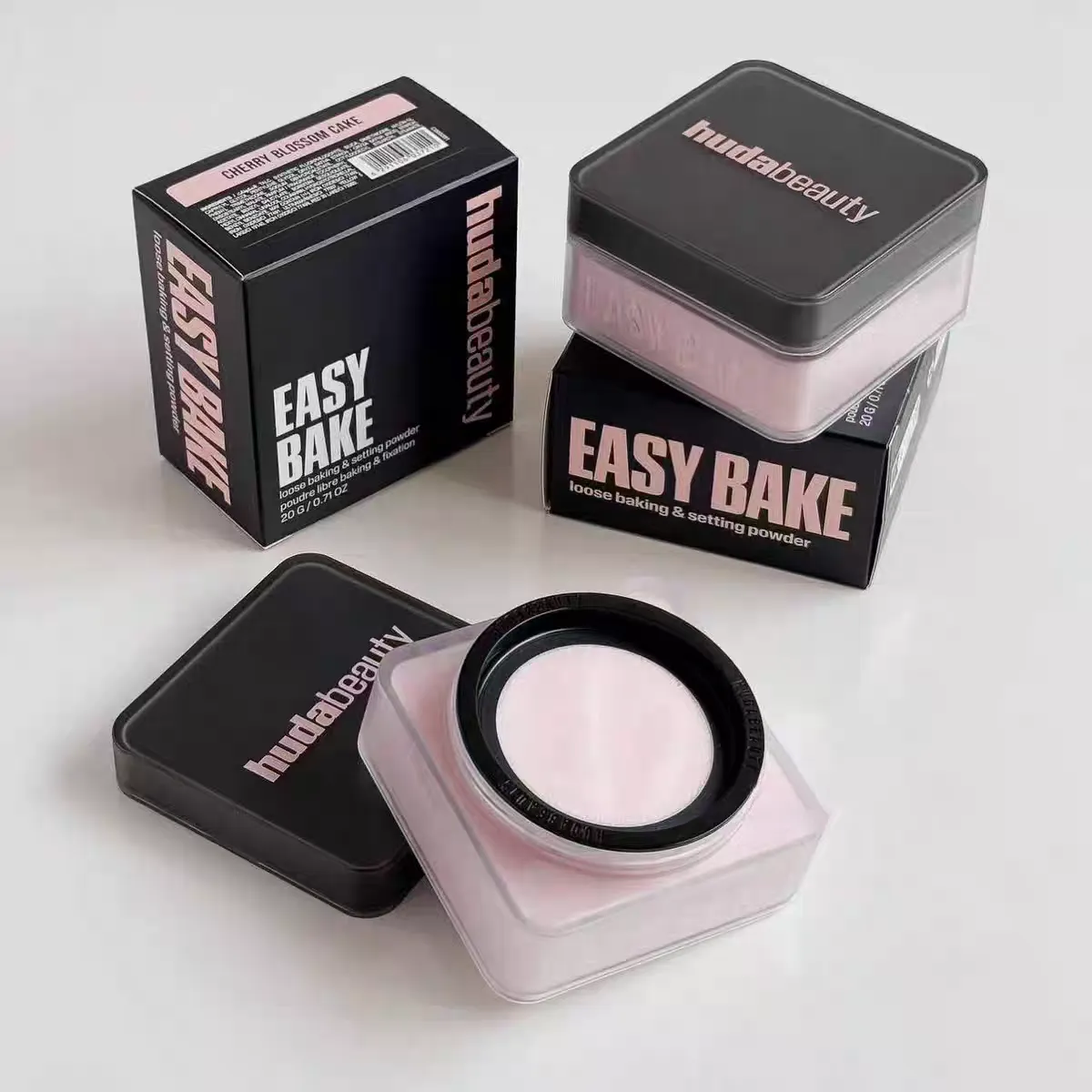 HUDA 2024 Beauty Easy Bake Two Tone 13G Single Colors Loose 20G Pound Cake Cherry Blossom Baking Oil Control Concealer Setting Powder