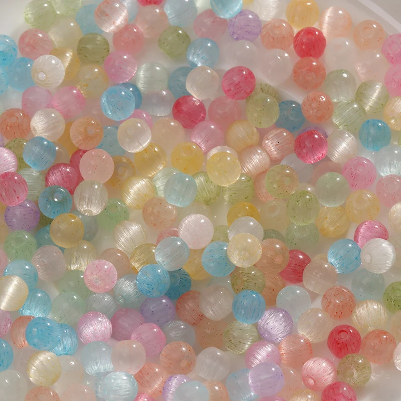 4/6/8mm 10g Cats Eye Glass Beads for Jewelry Making Handmade DIY Beading Loose Beads Bracelet Necklace Phone Chain Accessories 260106