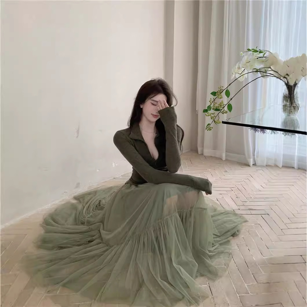 Runway Soft Tulle Skirt Hand-made Maxi Long Pleated Skirts Vintage Petticoat Voile Jupes Falda 210621