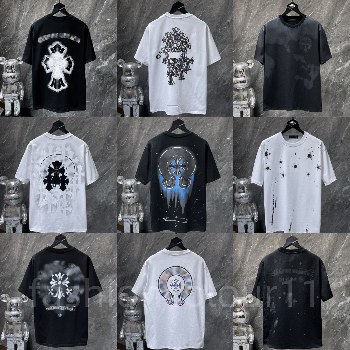 Cross Sanskrit Chromelys T-Shirt Fashion Designer Men Women Heats Printed Cotton Casual Chrome Tees Short Sleeve Streetwear Lightweight And Breathable