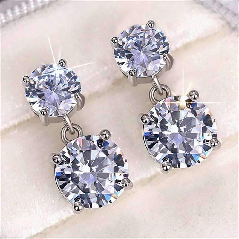 Elegant Cubic Zirconia Dangle Earrings for Women Fashion Versatile Female Accessories Wedding Jewelry