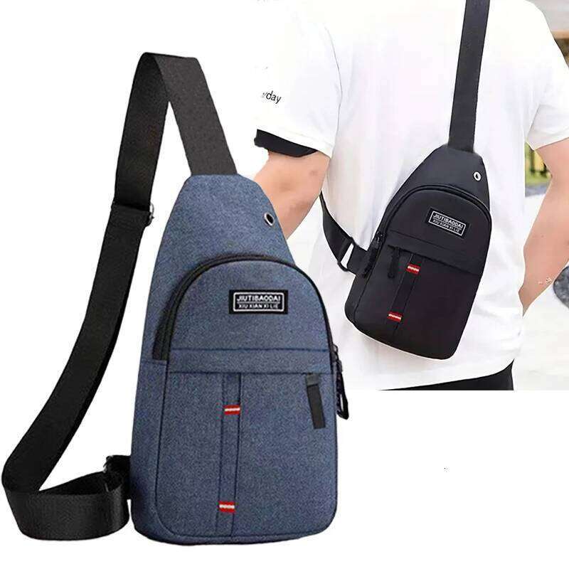 Men's and women's adjustable pockets, single-shoulder diagonal cross Oxford fabric breast pockets