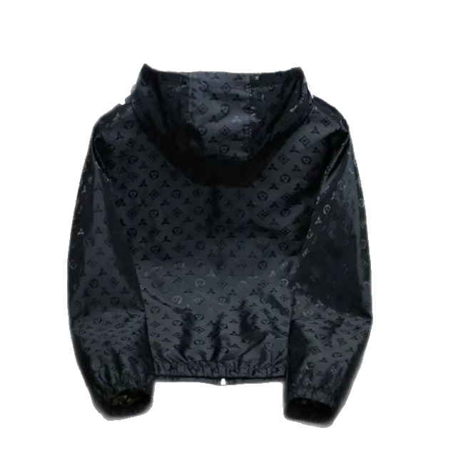 Luxury Jacket 2026 Spring New Men's Hooded Print Jacket, European Style Zip-Up Casual Coat, Slim Fit Trendy Bestseller Outerwear