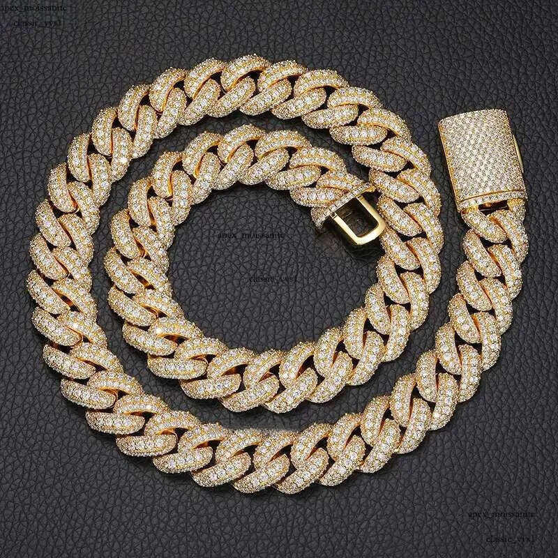 designer jewelry moissanite Pendant Necklaces Jewelry Hip Hop Rose Gold Custom Made Name Clasp Miami VVS Moissanite Dia cuban k iced out chain 31