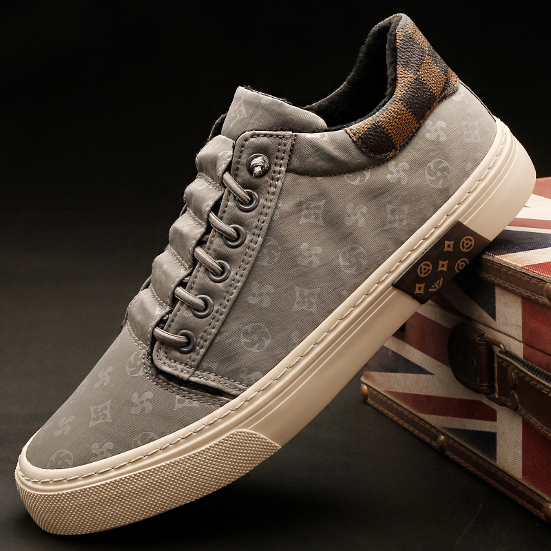 Free shipping Fashionable minimalist men's plush warm sneakers thickened winter canvas shoes cotton shoes Sneakers new