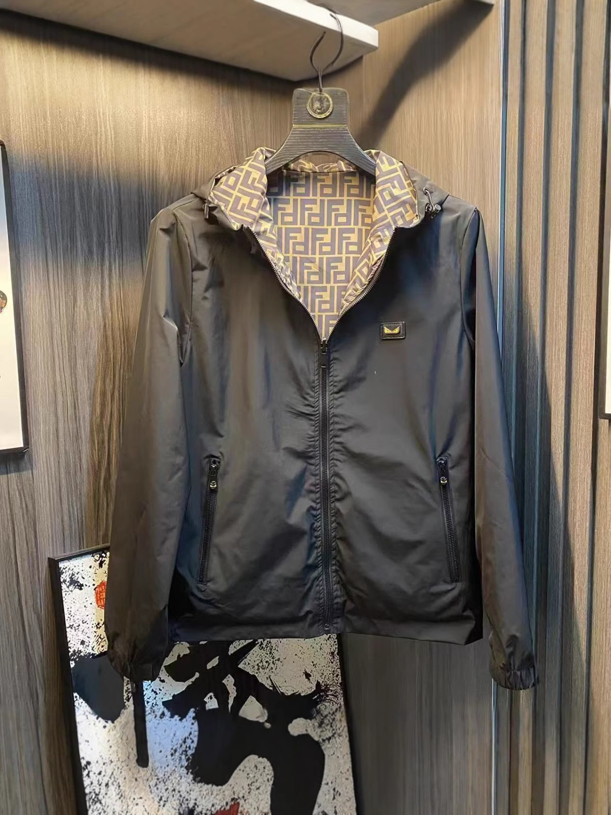 2026 Luxury European Men's Reversible Hooded Jacket, Slim Fit Spring Autumn Coat, New Fashion Streetwear Casual Jacket