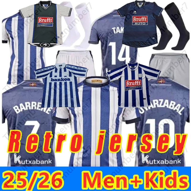 25 26 Real Sociedad Soccer Jerseys OYARZABAL ZUBIMENDI BARRENE OSKARSSON Real Sociedad Retro jersey BECKER TAKE Football Shirt Men kit kids ZAKHARYAN