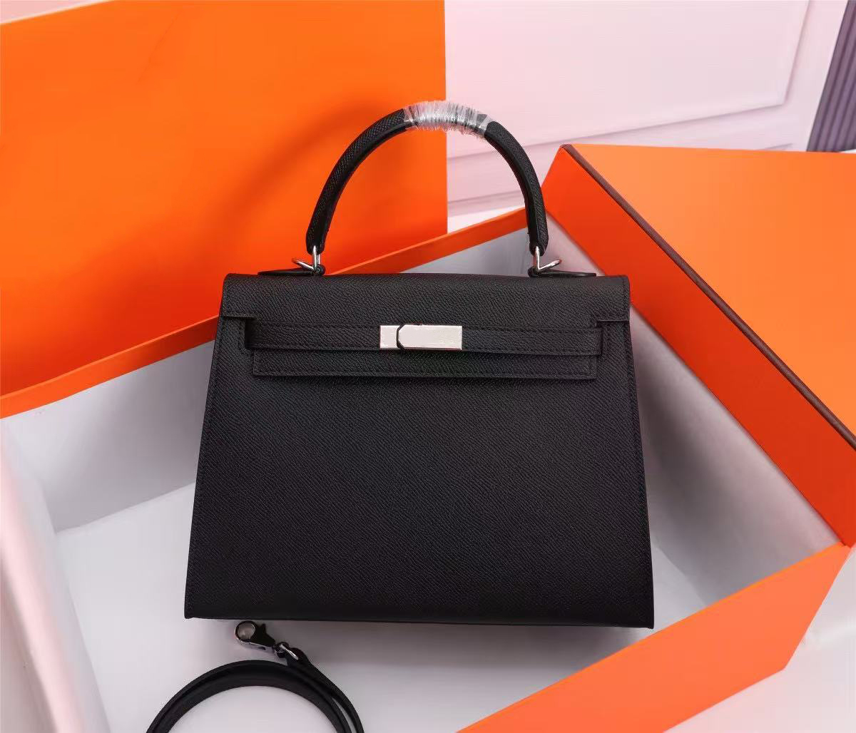 High-quality luxury fashion designer handbag, women's classic luxury sewn wax leather handle cross-body bag, simple shoulder strap handbag