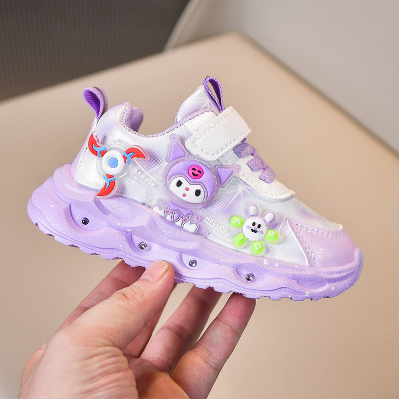 kids trainers led lights mesh breathable childrens sports princess pink purple shoes sneakers