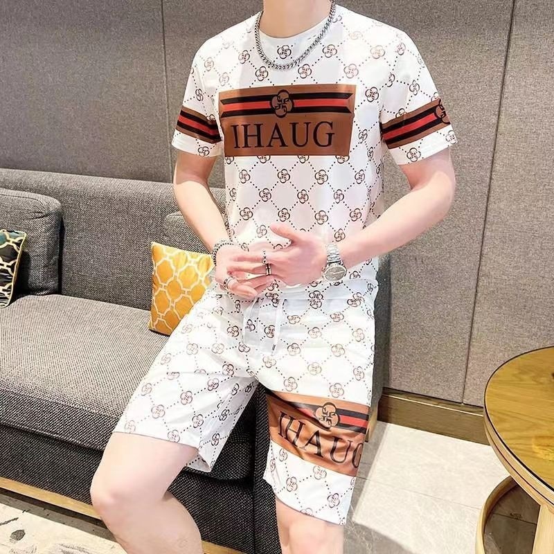 Men's Tracksuits New Designer Clothing Casual Suit For Men Summer Fashion Loose Oversized Trendy And Fashionable Luxury Short Style Daily Outfit 