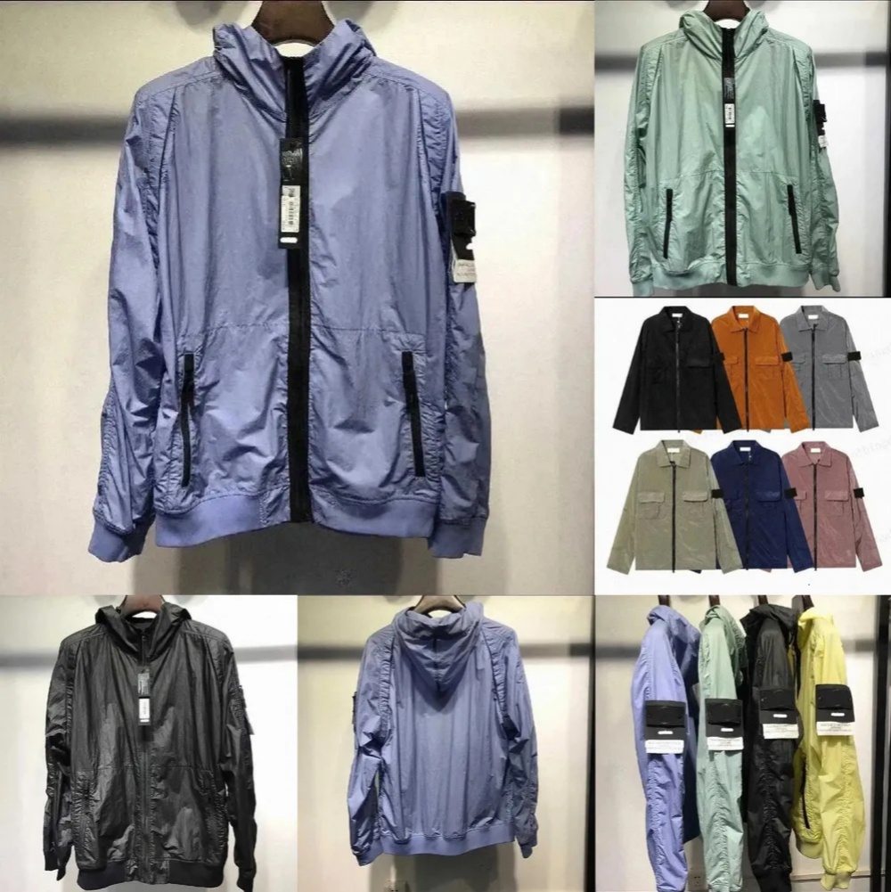 25ss TOPstoney stones jacket Men's hooded classic casual brand jacket bomber jacket spring and summer candy color fashion sun protection jacket