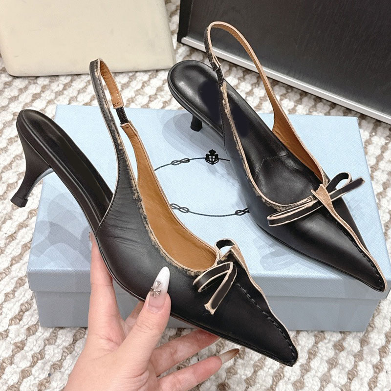 Antique Leather Pumps 1I208O designer triangle sandals womens summer sandals high quality black leather aged edge fabric soft comfortable leather lining sandals