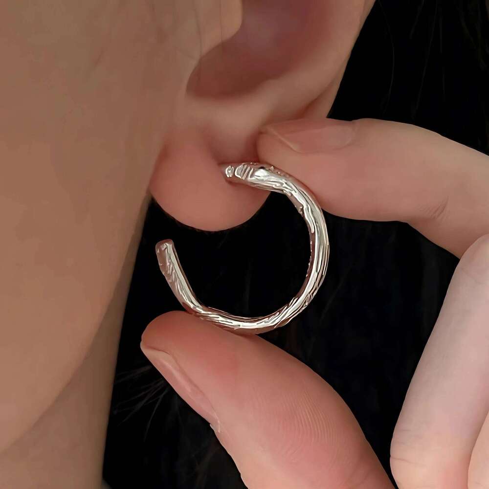 Sam Panda 925 Sterling Silver Texture Earrings for Women Ear Stud Minimalist Austere Popular Frosting Jewelry Gift Dropshipping