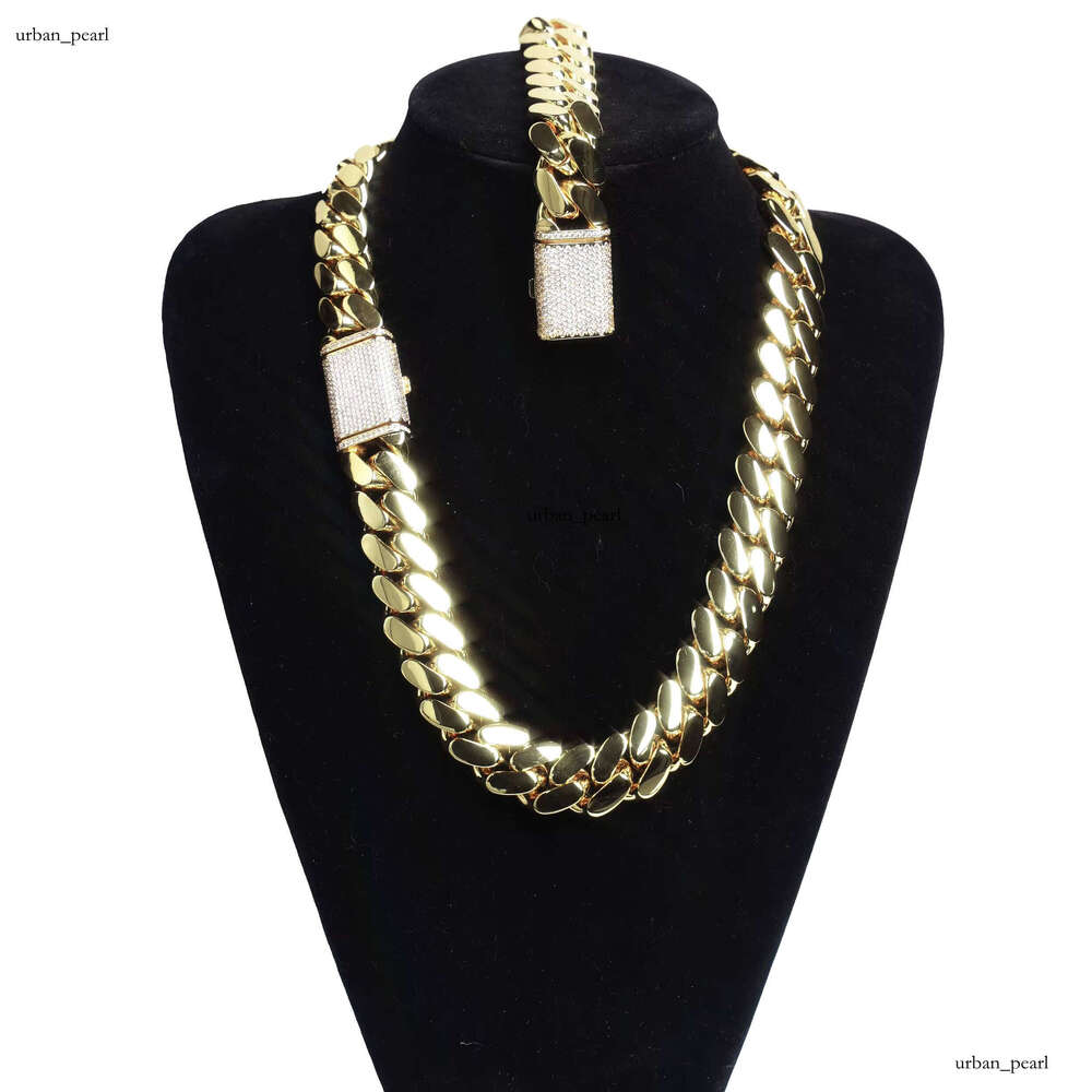 Wholesale Choker 18k 20mm Thick Custom Link 24k Gold Miami Cuban Chain Necklace