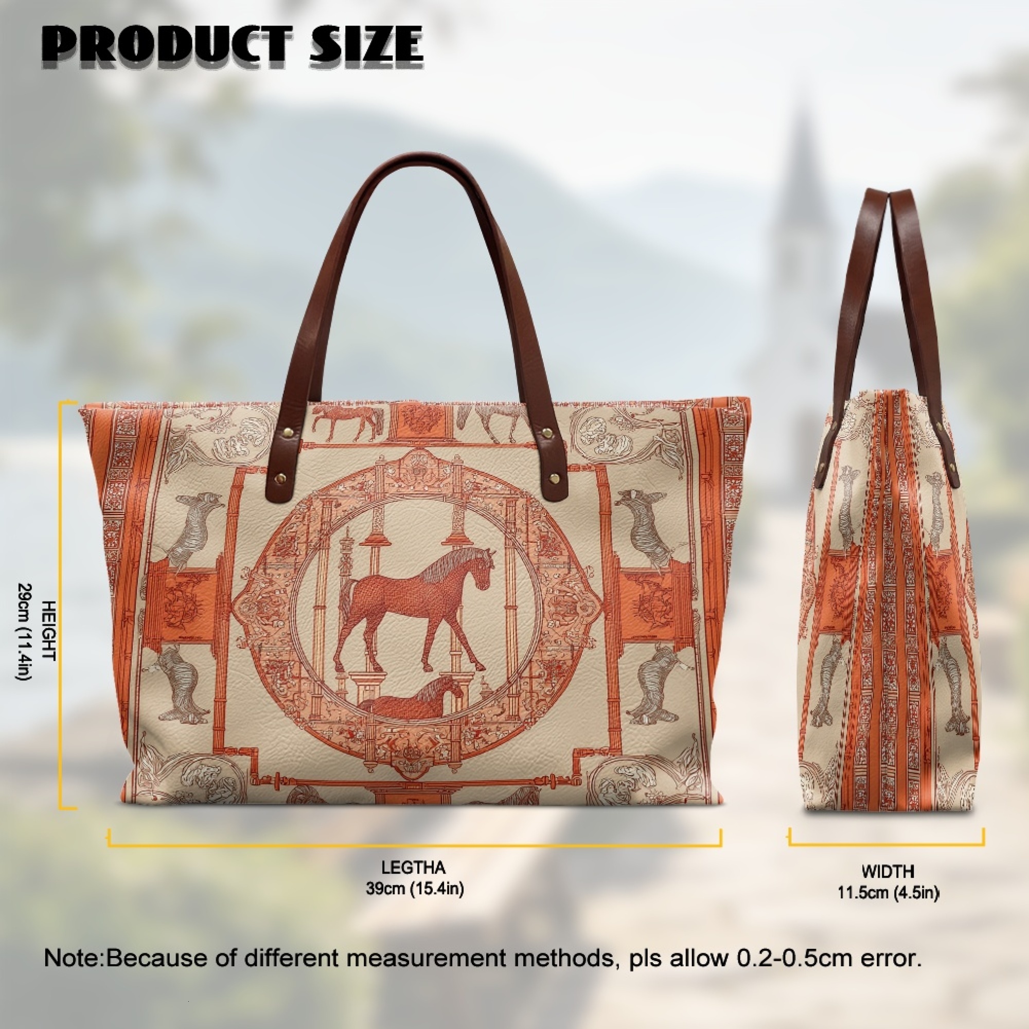 Custom H Oversize Pu Horse pattern Leather Tote Luxury Women Weekender Bag Shopper Handbag Travel Purse H29