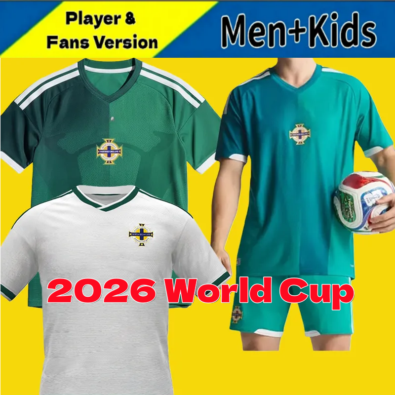2026 World Cup Northern Ireland Soccer Jerseys 2026 2027 Home Away Men Football Shirts Camisetas de Futbol Kids Kits uniforms set tops