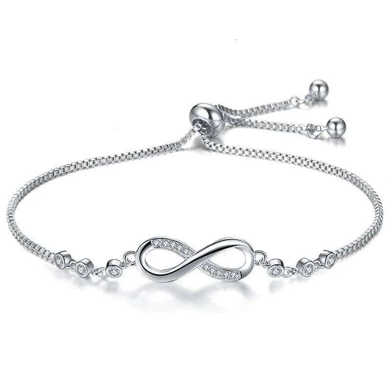 New fine Silver Color pretty Crystal Bracelets for Women Fashion Jewelry Party Wedding Accessories Valentine's Day Gifts