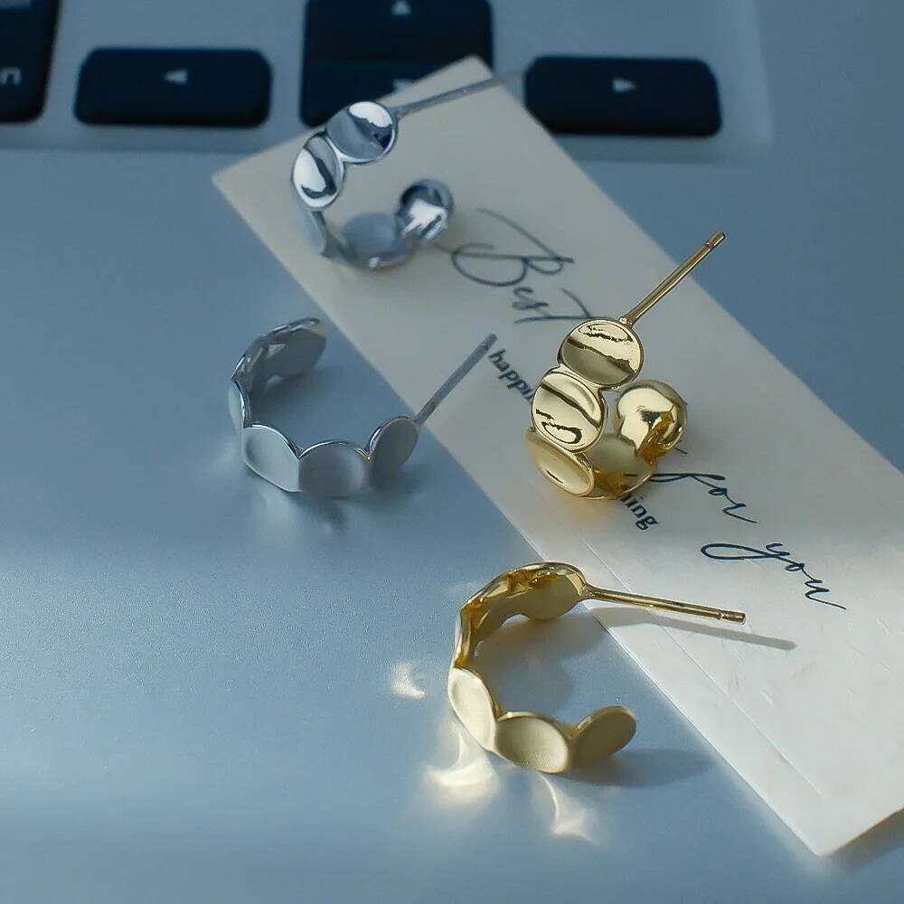 Sam Panda 925 Sterling Silver Geometry Earrings for Women Ear Stud Smooth Elegant Minimalist Exquisite Jewelry Gift Dropshipping