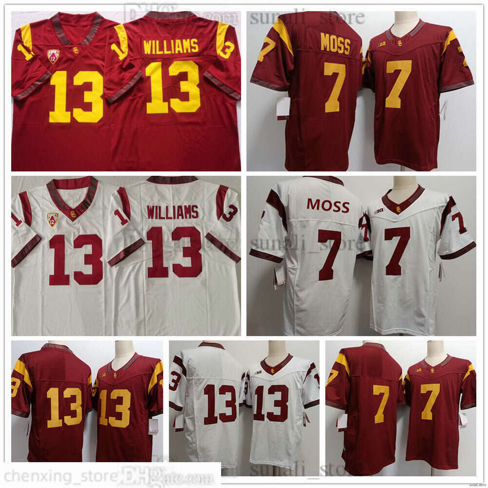Men's USC College Trojans Football Jersey 13 Caleb Williams 7 Miller Moss All Stitched