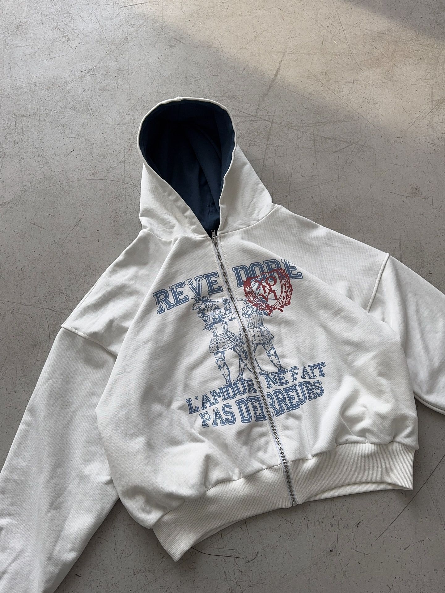 Men's Hoodies Sweatshirts Hoodie Little Angel Pattern Print Zipper Sweater Spring Winter Street Vintage Fashion Trendy Set Hip-hop Daily Outfit M