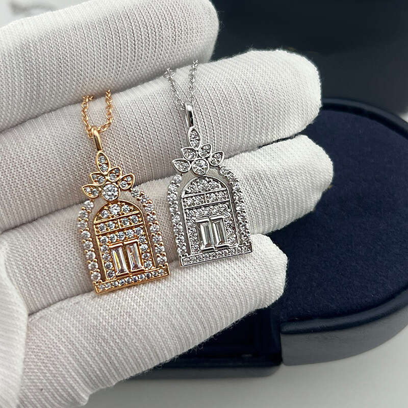 H A R R Y WINSTONES designer necklaceHARRYWINSTONnecklaceHARRYWINSTONES Necklace Diamond-Encrusted Castle Fashion Collarbone Chain Women's Happiness Gate