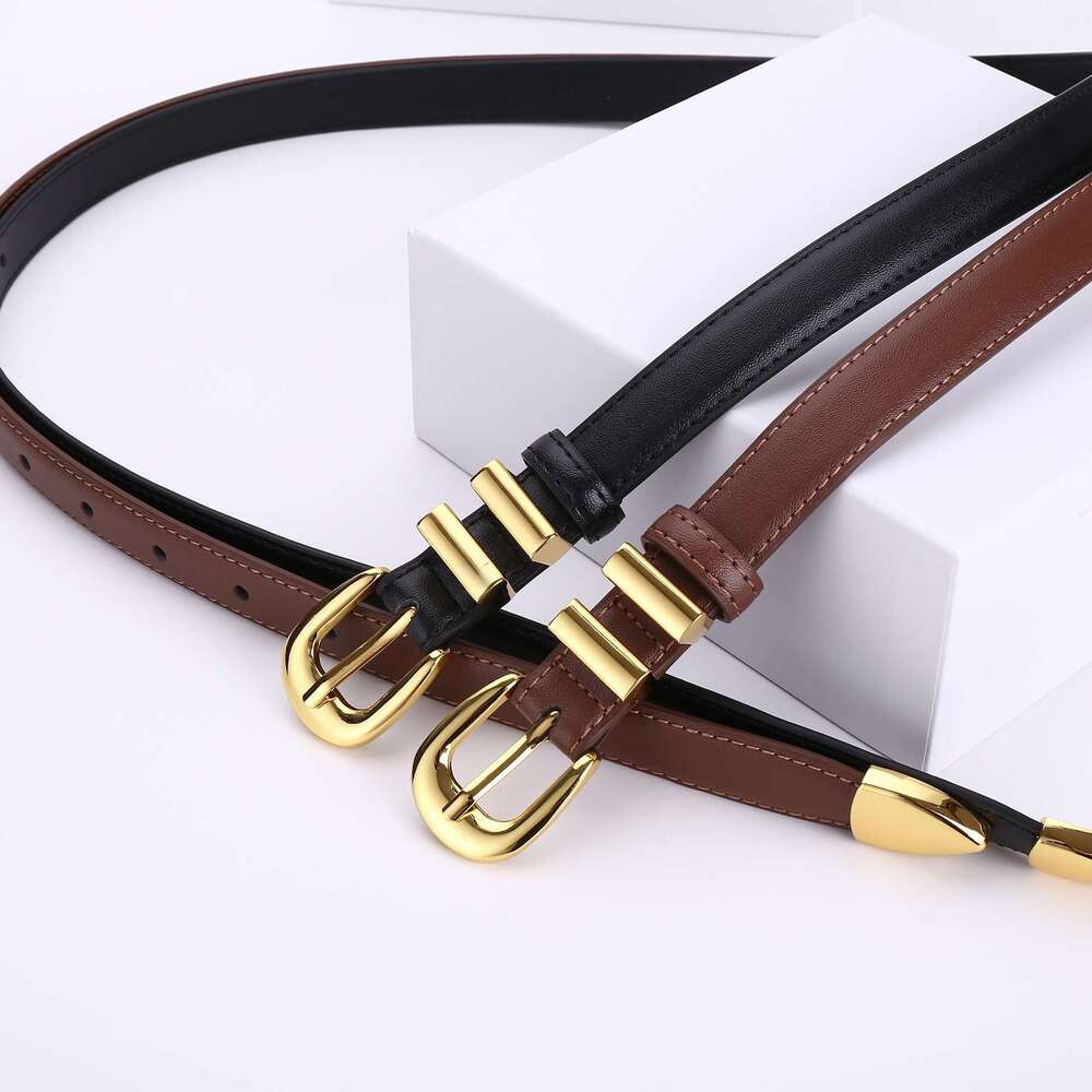 designer Fashion luxury celins 2.5 women belt Versatile Jeans Decorative Genuine Leather Black Light Luxury Ins Style Pants Waist Belt
