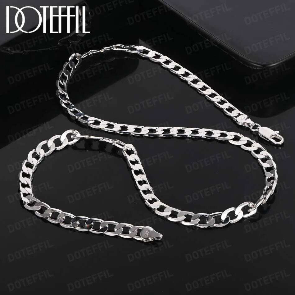 DOTEFFIL 6MM Chain Fine 925 Sterling Silver Necklace Exquisite Noble Luxury Gorgeous Charm Men Solid Wedding Women Jewelry