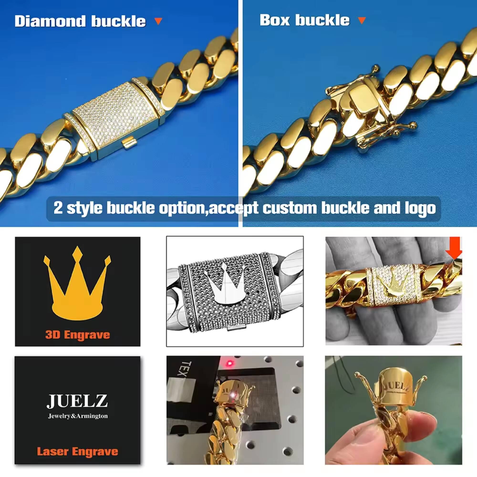 Wholesale New Arrival 14k Gold Plated Chain Moissanite Chain for Men Necklace 10k Gold Cuban Link Chain Fashion Jewelry