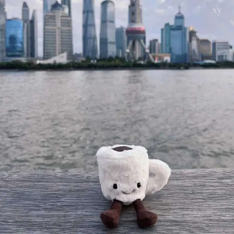 2026 New jellys Cat Fun Espresso Cup White Coffee Soothing Doll Toy Backpack Pendant Decoration Festival Birthday Gift