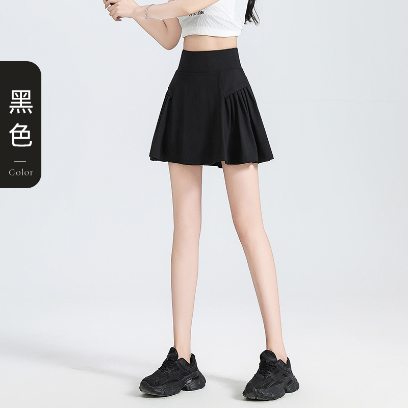 High-Waisted Anti-Chafing Layered Skort: Slim-Fitting Summer Athletic Capris for Running, Yoga, Dance & Fitness