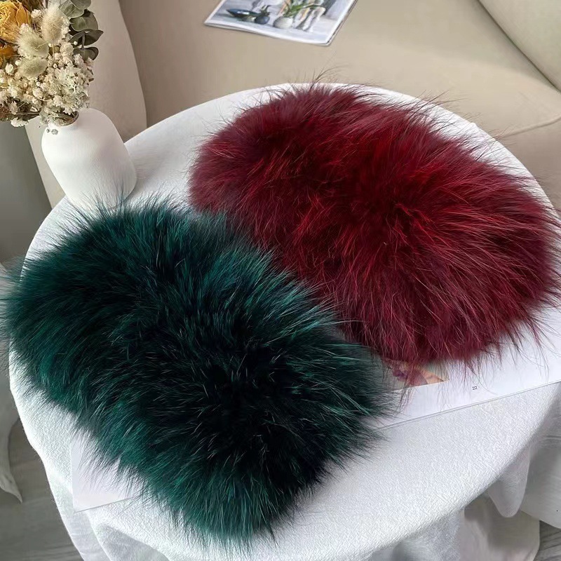 2024 Fashion Lady Real Fox Fur Scarf Girls Warm Soft Knit Good Elastic Real Fox Fur Headband Genuine Fox Fur Ring Scarves241224bj