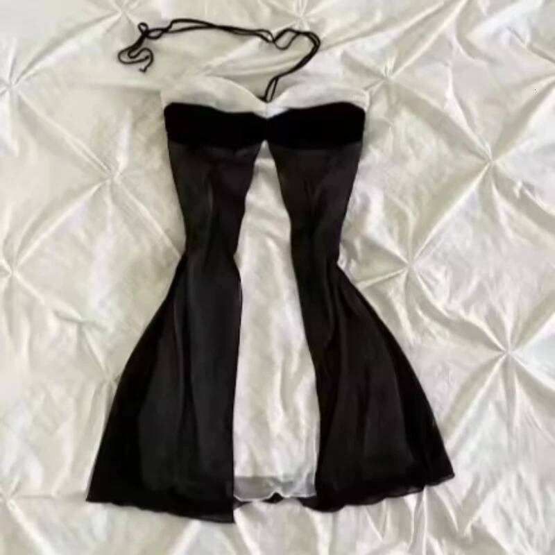 Bestseller Hot Chick Y2K Vintage Women Dress Fashion Gothic Aesthetic Streetwear Harajuku Sexy Dresses New Spicy Girl Slim V-Neck Clothing ddmytues