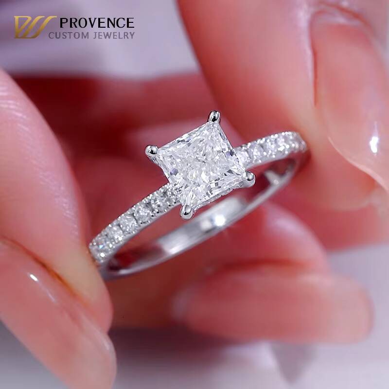 Real Solid 10k 14k 18k Gold Ring DEF VVS Lab Created Diamonds Ring Costom Ring Haf Etemity Ring for Wedding for Women