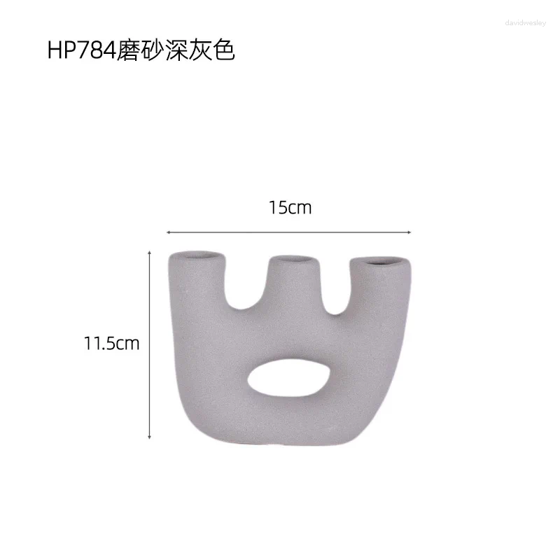 Candle Holders Ceramic Holder Flower Vase Candlestick Candelabrum Geometric Hollow Floral Art Decorations Home Decoration Accessories XJ260305