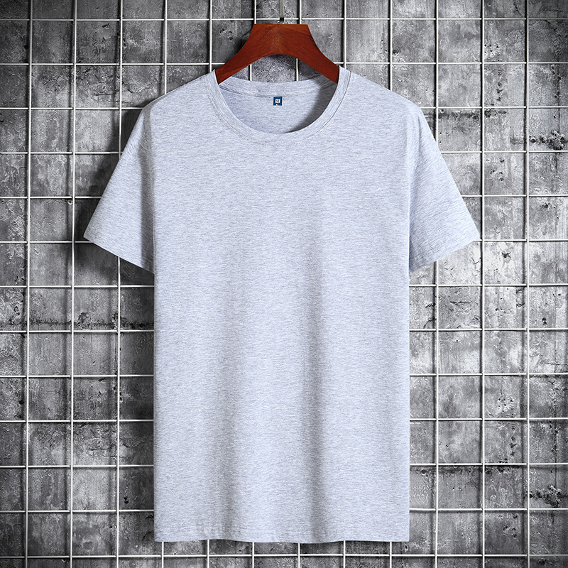 Modal Ice Silk Cotton Short Sleeve T-shirt for Men Solid Color Versatile Round Neck Lycra Stretch Casual Half Base Shirt