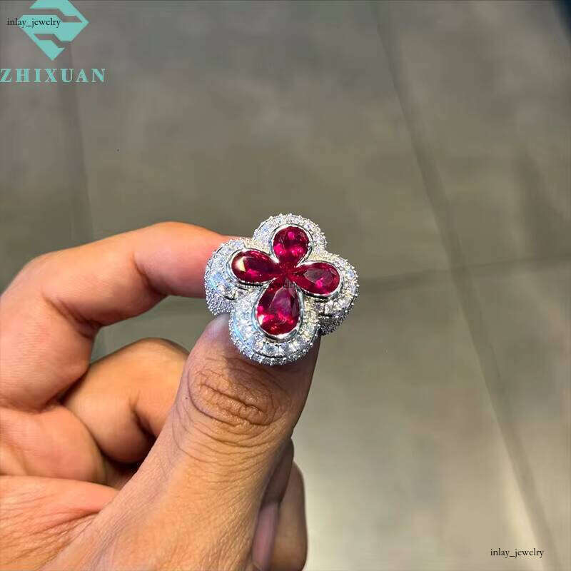 VVS Moissanite 925 Silver Fine Fashion Silicon Stone Cross Iced Jewelry Hip-Hop Style Unisex Valentine's Day Prayer Gift Ring
